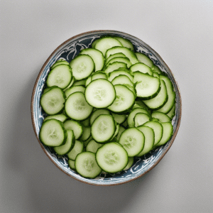 Sliced Cucumbers in the bowl