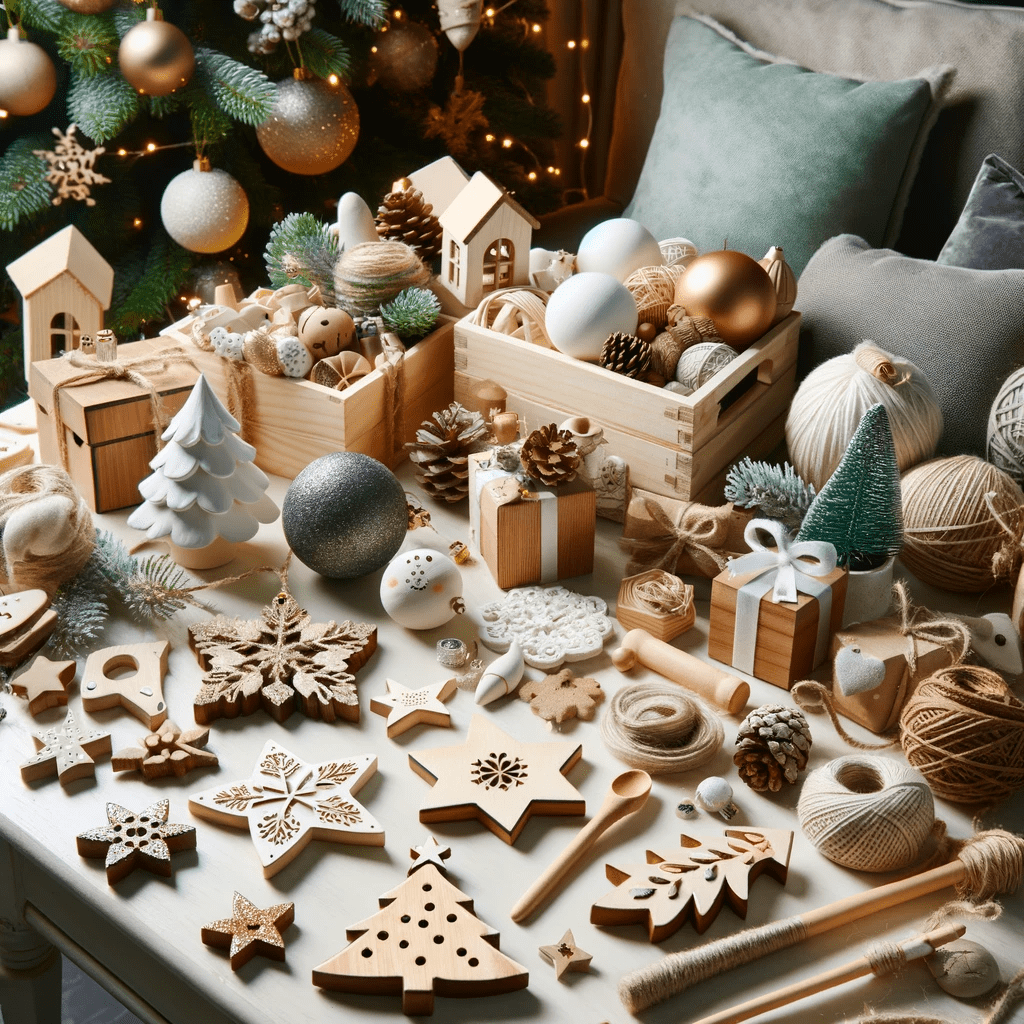 Festive home scene with DIY and handmade Christmas decorations.